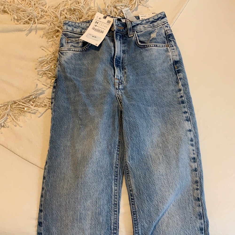 Zara high rise slim flare jeans